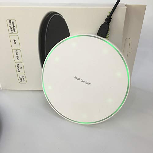 White Fast Wireless Charging Station Ultra Slim 10W Wireless Charger Qi-Certified?Universal Wireless Charging Station Pad Compatible for Smart Phones and Other QI Devices(No AC Adapter?1 Pack)