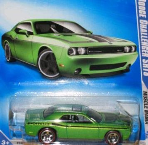 Hot Wheels 2009  '08 Dodge Challenger SRT8 Green 10 10  Redline Rims variation   1 64 Scale.