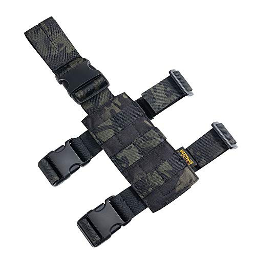 EXCELLENT ELITE SPANKER Tactical Drop Leg Holster Adjustable Drop Leg Platform Molle Module Universal Bag for Left Right Leg  Multicam-Black
