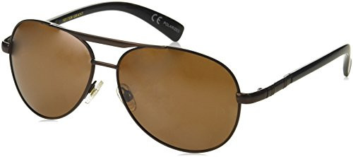 Foster Grant Men's S03982 Polarized Aviator Sunglasses  Bronze Brown  60 mm