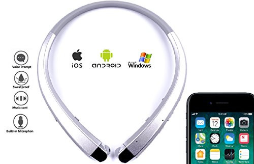 Bluetooth Headphones Retractable Earbuds Neckband Wireless Headset Sport Sweatproof Earphones with Mic, Noise Cancelling, Bluetooth Headphones Retractable Earbuds Neckband Wireless Headset Sport Sweatproof Earphones with Mic, Noise Cancelling,