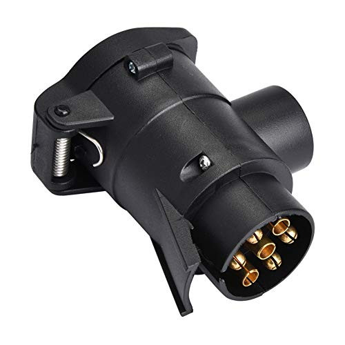Risegun Trailer Adapter 7 to 13 Pin Car Trailer Plug Socket Adapter Converter Caravan Towbar Towing Connector 12V