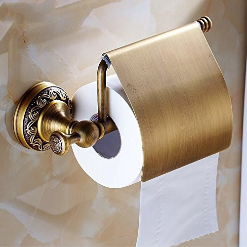 Brass Bronze Toilet Paper Holder Antique Carved Brushed Tissue Holder Bathroom Accessories NN01
