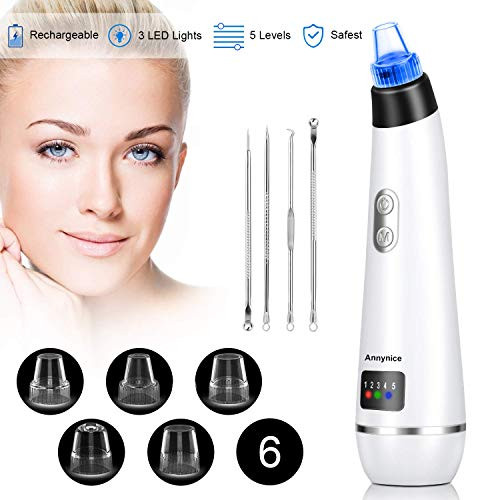 Blackhead Remover  Pore Vacuum Electric Blackhead Vacuum Extractor Clean Tool - Comedo Pore Beauty Device with 6 Probes for Blackhead Remover Vacuum Suction Cleanser Microdermabrasion Pimple Extractor