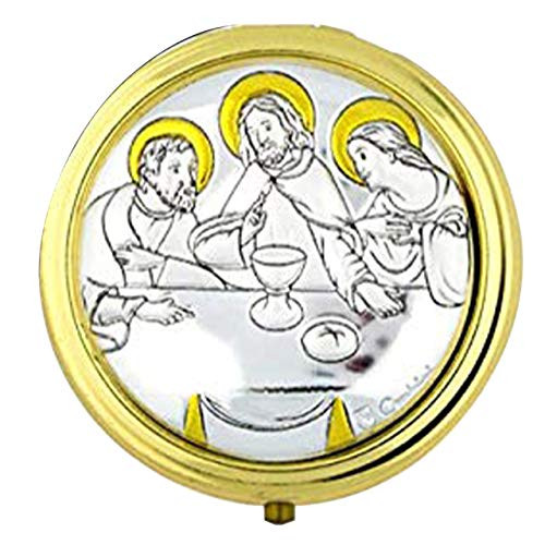 Genuine Leather Burse with Pyx  Medium Pyx  8-Host Capacity   JHS with Red Enamel