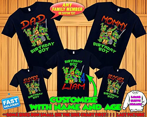 TMNT Ninja Turtles birthday shirt  Teenage Mutant Ninja Turtles birthday tshirt  tmnt theme party shirts  ninja turtles family matching shirts