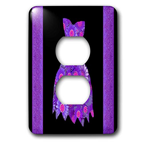 3dRose lsp_30244_6 Flowered Dress Background with Damask Ribbons Outlet Cover Purple Pink Black 3dRose lsp_30244_6 Flowered Dress Background with Damask Ribbons Outlet Cover Purple Pink Black