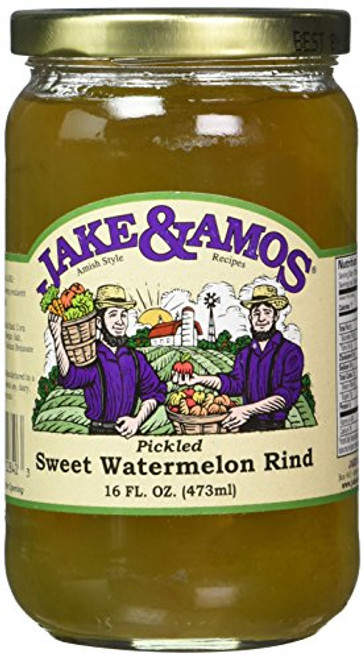 Jake and Amos Pickled Sweet Watermelon Rind Jars  16 Ounce - 2 pack