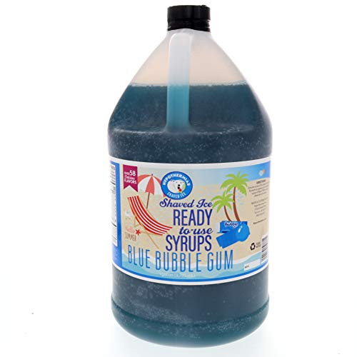 Blue Bubble Gum Ready to Use Shaved Ice or Snow Cone Syrup Gallon  128 Fl. Oz
