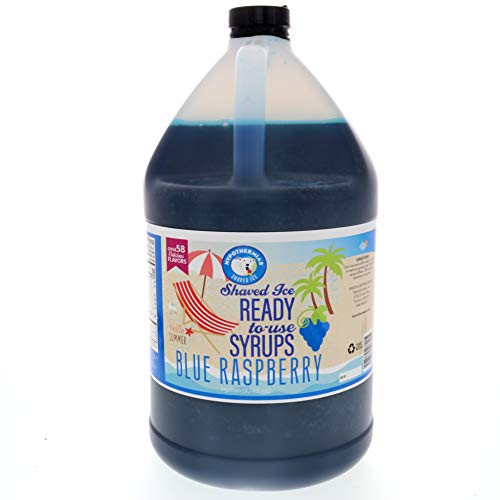 Blue Raspberry Ready to Use Shaved Ice or Snow Cone Syrup Gallon  128 Fl. Oz