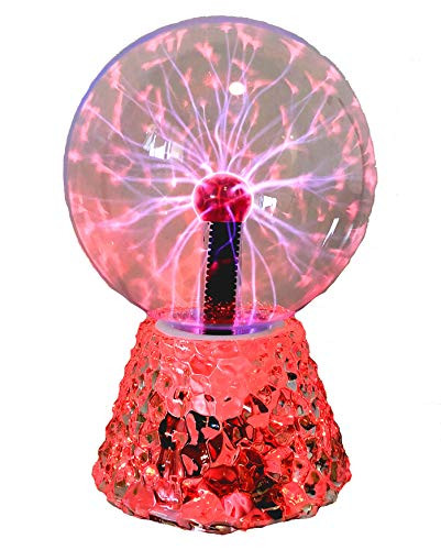 Plasma Ball  RAYWER 6 inch Touch  and  Sound Sensitive Plasma Globe  Nebula Novelty Lamp  Christmas  Party  Gift  Decoration  Red