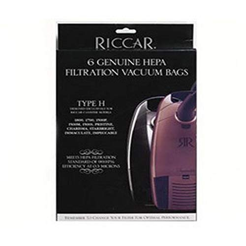 Genuine Riccar Type H Hepa Filtration Vacuum Cleaner Bags  6 pack