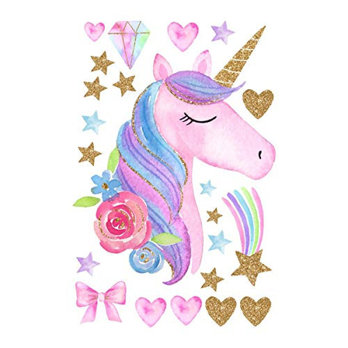 Bamsod Unicorn Wall Decals Wall Stickers Vinyl Wall Art Wall Decals for Kids Bedroom,Home Decor