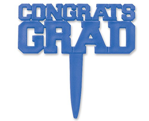 CakePicke cake cupcake topper Congrats Grad Cupcake Picks  Blue - 12 Ct