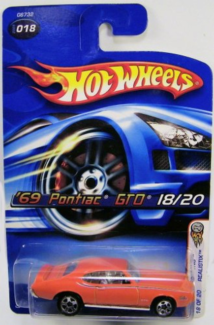 Hot Wheels '69 Pontiac GTO 2005 1 64 Scale Orange 1969 Pontiac GTO 18 20 Die Cast Car 018 Hot Wheels '69 Pontiac GTO 2005 1 64 Scale Orange 1969 Pontiac GTO 18 20 Die Cast Car 018