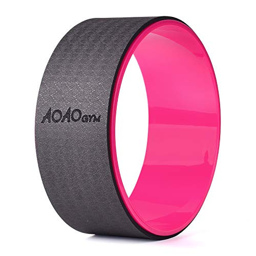 AOAOGYM Yoga Wheel Back Wheel?for Back Pain  Stretches and Strengthens Core Muscles  Relieves Strain to Muscles and Ligaments?BlackRed?13 x 5 Inch