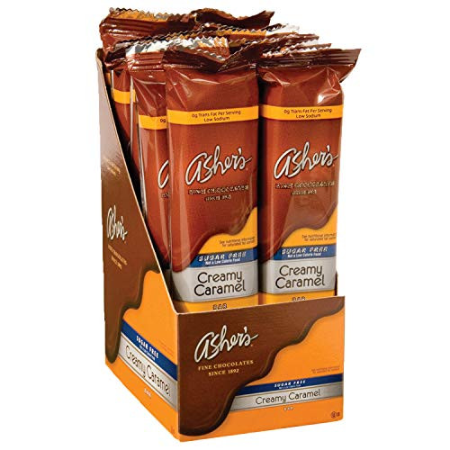 Asher's Chocolates  Sugar Free Chocolate Bars  Small Batches of Kosher Chocolate  Family Owned Since 1892  Keto Chocolate  12 Bars  Creamy Caramel