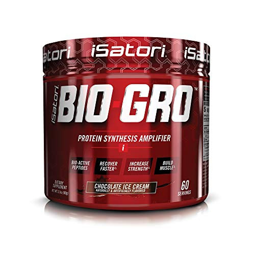 iSatori Bio-Gro Protein Synthesis Amplifier - Build Lean Muscle  Speed Recovery And Increase Strength - Bio-Active Proline-Rich Peptides Post Workout Muscle Builder - Chocolate Ice Cream  60 Servings