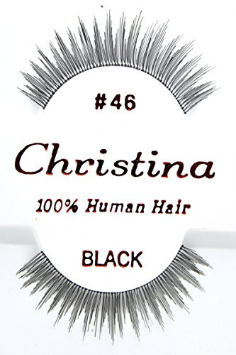12 X Eyelashes - 46 Christina 100% Human Hair Fake Eyelashes