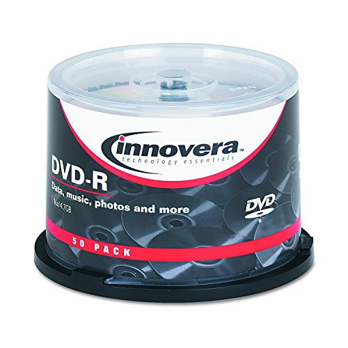 Innovera 46850 DVD-R Discs  4.7GB  16x  Spindle  Silver  Pack of 50