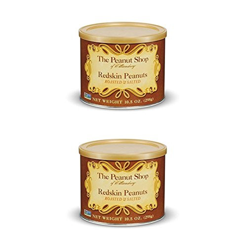 The Peanut Shop of Williamsburg Redskin Peanuts  Roasted  and  Salted  10.5 Ounce  Pack of 2
