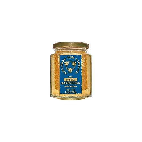 Savannah Bee Co  Honey Comb Acacia Hex Jar  12 Ounce