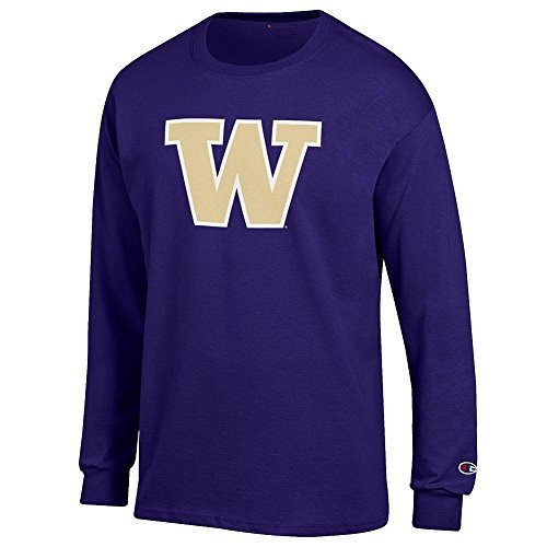 Elite Fan Shop Washington Huskies Long Sleeve Tshirt Icon Purple - XX-Large
