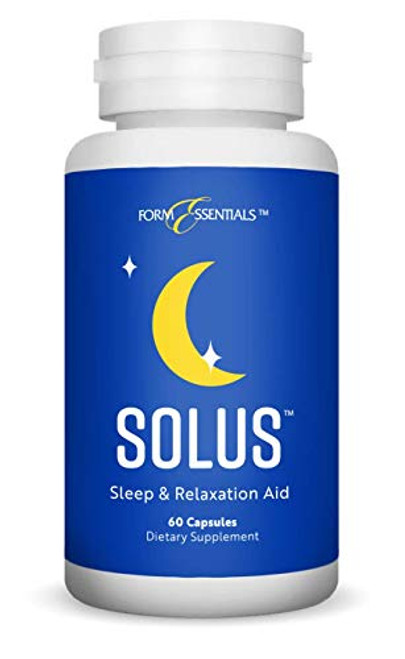 Form Essentials Solus All Natural Herbal Sleep Aid and Relaxation Supplement with Valerian  Melatonin  Chamomile  5-HTP  60 Capsules