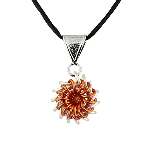 Weave Got Maille Orange Whirlybird Chain Maille Necklace Kit with Swarovski Crystal