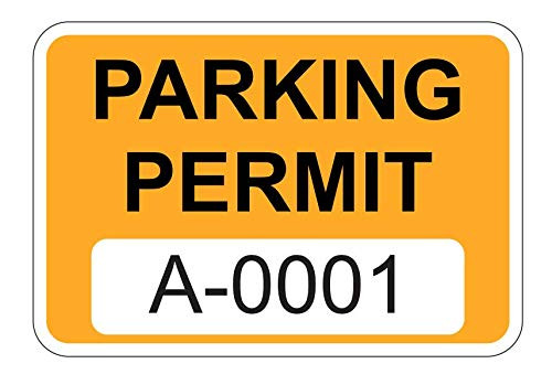Orange Parking Permit Window Stickers Decals  Multiple Number Sets Available   A0251 to A0300