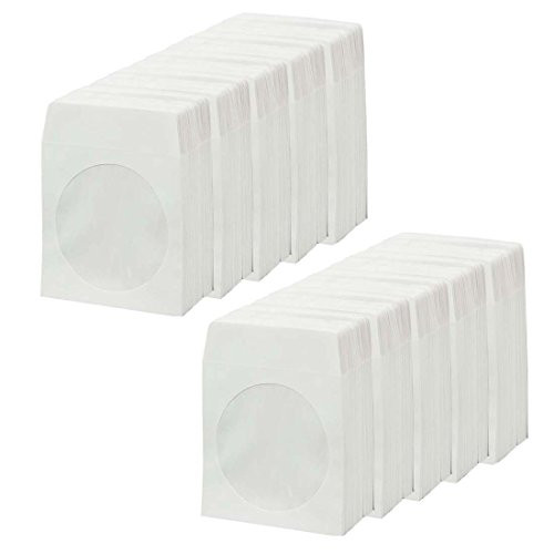 BestDuplicator White Cd Dvd Paper Media Sleeves Envelopes with Flap and Clear Window 1000 Sleeves BestDuplicator White Cd Dvd Paper Media Sleeves Envelopes with Flap and Clear Window 1000 Sleeves