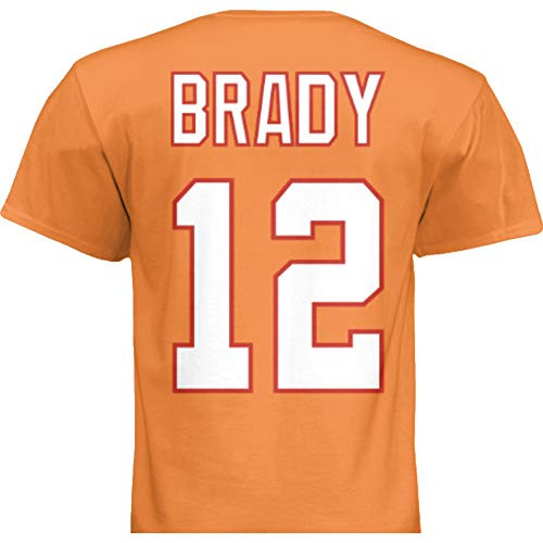 NWT New Brady 12 Tampa Bay Orange Retro Custom Screen Printed Football T-Shirt Jersey No Brands Logos Men's Large NWT New Brady 12 Tampa Bay Orange Retro Custom Screen Printed Football T-Shirt Jersey No Brands Logos Men's Large