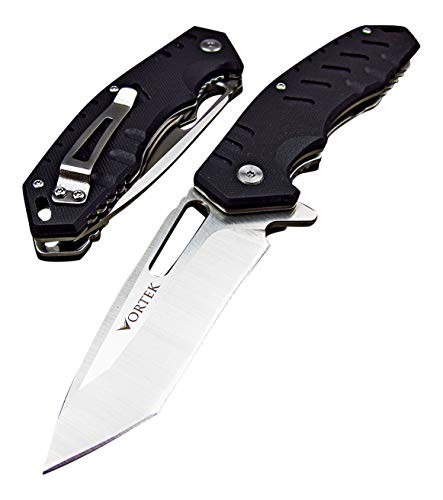 VORTEK Ball Bearing Pivot System Folding Pocket Knife  EDC Everyday Carry  8Cr13MoV Stainless Steel Tanto Blade