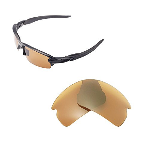 Walleva Replacement Lenses For Oakley Flak 2.0 Sunglasses - Multiple options available  Brown - Polarized