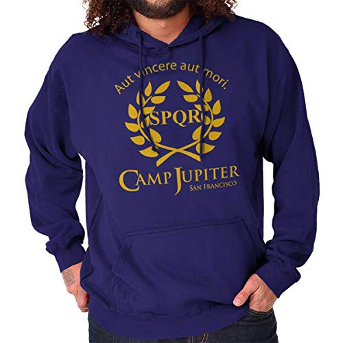 Brisco Brands Camp Jupiter SPQR Greek Mythology Hoodie Sweatshirt Women Men Purple Brisco Brands Camp Jupiter SPQR Greek Mythology Hoodie Sweatshirt Women Men Purple