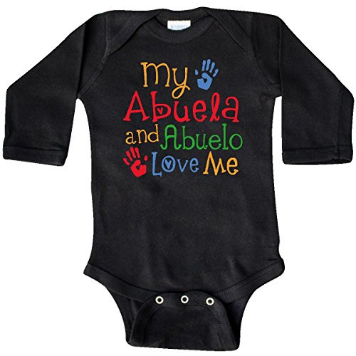 inktastic - My Abuela and Abuelo Love Long Sleeve Creeper 12 Months Black 26a5b