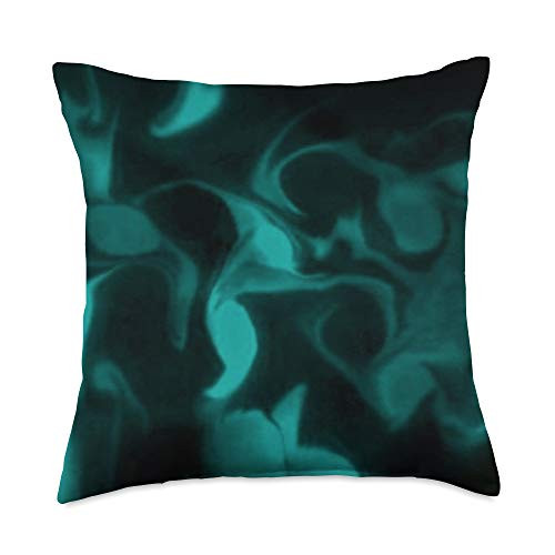Bella Frann Abstract Green Silk Art Throw Pillow  18x18  Multicolor