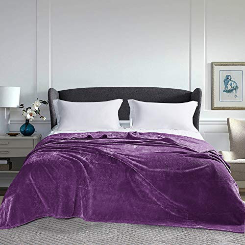 BEDELITE Fleece Blankets King Size Purple Throw Blankets for Bed  and  Couch Plush Microfiber Fuzzy Blanket  Super Soft Warm Blankets for Winter