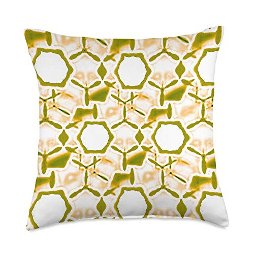 Bella Frann Abstract Honeycomb on Green Throw Pillow  18x18  Multicolor
