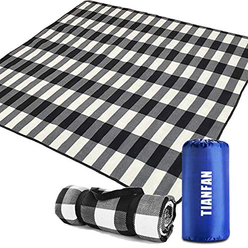 TIANFAN Outdoor Picnic Blankets  Picnic Blanket 80x80 inch Large Waterproof Foldable  Sandproof Beach Blanket Mat for Travel  Camping Family Hiking