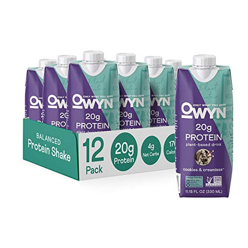 OWYN - 100% Vegan Plant-Based Protein Shakes Cookies and Creamless 11.14 Fl Oz Pack of 12 Dairy-Free Gluten-Free Soy-Free Tree Nut-Free Egg-Free Allergy-Free Vegetarian OWYN - 100% Vegan Plant-Based Protein Shakes Cookies and Creamless 11.14 Fl Oz Pack of 12 Dairy-Free Gluten-Free Soy-Free Tree Nut-Free Egg-Free Allergy-Free Vegetarian