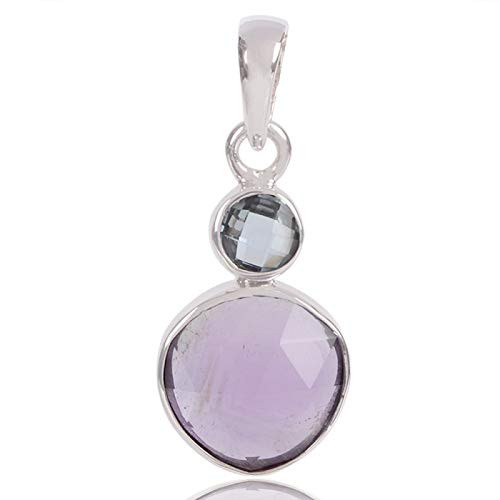 925 Sterling Silver Pendant Necklace for Women Sky Blue Topaz Amethyst Pendant Necklace Sterling Silver Mothers Day Bridesmaids Gift Hypoallergic Boho Handmade Jewelry 925 Sterling Silver Pendant Necklace for Women Sky Blue Topaz Amethyst Pendant Necklace Sterling Silver Mothers Day Bridesmaids Gift Hypoallergic Boho Handmade Jewelry