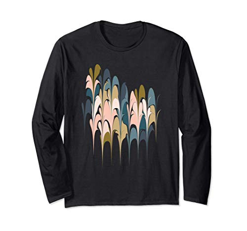 Artsy Modern Abstract Marbled Paint Swirls Art Long Sleeve T-Shirt