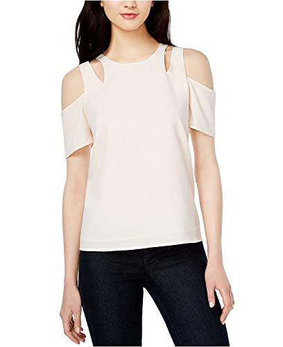 Bar III Womens Cold Shoulder Cut-Out Pullover Top Pink XXS