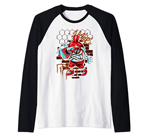 Graffiti Art Spray Paint Urban Hip Hop Music Lover Raglan Baseball Tee