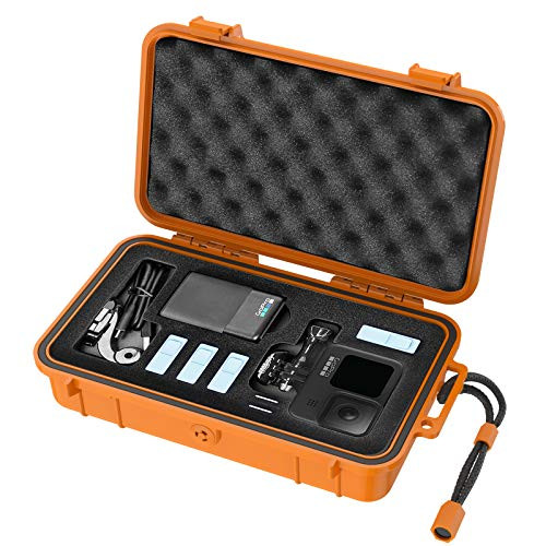 Smatree Waterproof Hard Case Compatible for Gopro Hero 9 8 7 6 5 Hero 2018  DJI Osmo Action  Orange  Camera and Accessories NOT Included