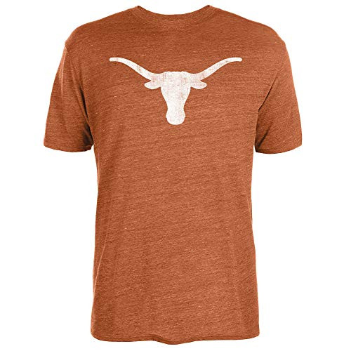 NCAA Texas Longhorns Mens Distressed Silhouette Tri-Blend Tee  Burnt Orange  Large