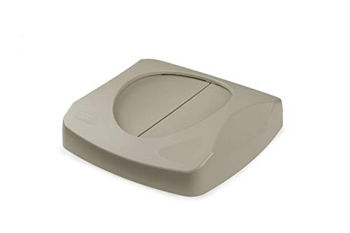 Rubbermaid Commercial Products Untouchable Trash Recycling Swing Lid  Beige  FG268988BEIG