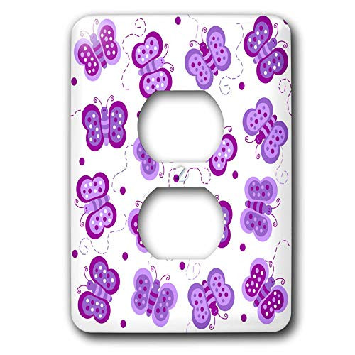 3dRose LLC lsp_10812_6 Pretty Purple Butterfly Print 2 Plug Outlet Cover 3dRose LLC lsp_10812_6 Pretty Purple Butterfly Print 2 Plug Outlet Cover
