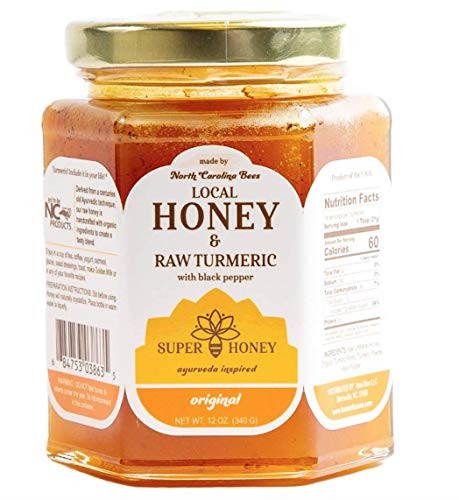 North Carolina Honey  Turmeric Honey with Black Pepper  Raw Honey  Super Honey  Honey for Tea  Ayurveda Inspired Wildflower Pure Honey  GOTTOBENC  Unfiltered Raw Honey